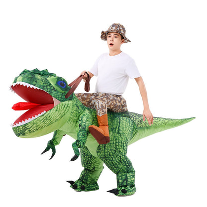 Kids Riding T Rex Costume Halloween Blow up Costume - ChildAngle