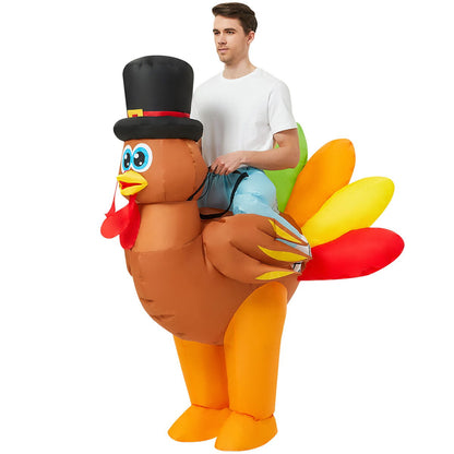 Teens Animal Giraffe Hog Fish Inflatable Animal Riding Costumes - ChildAngle