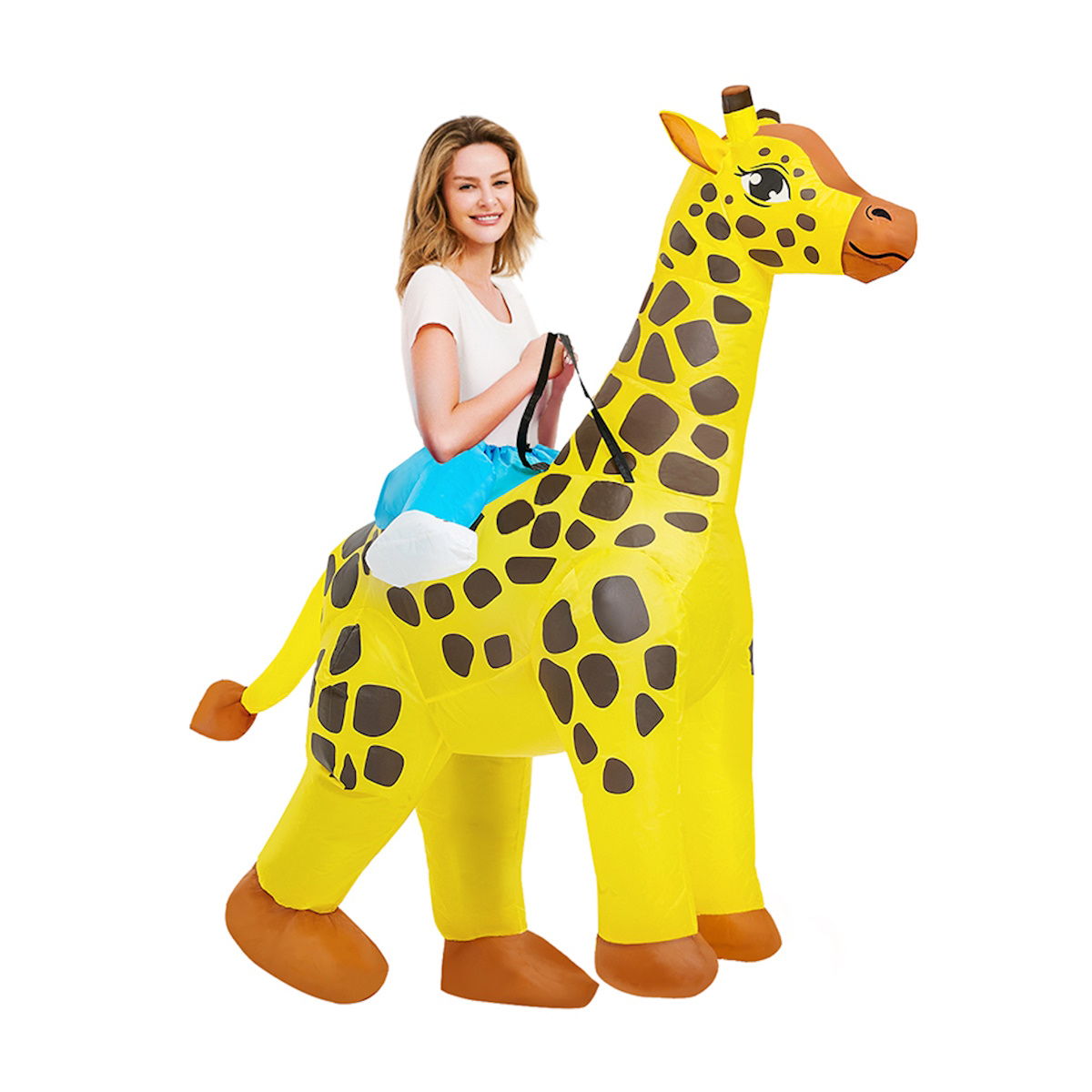 Teens Animal Giraffe Hog Fish Inflatable Animal Riding Costumes - ChildAngle
