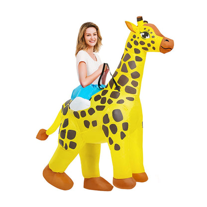 Teens Animal Giraffe Hog Fish Inflatable Animal Riding Costumes - ChildAngle
