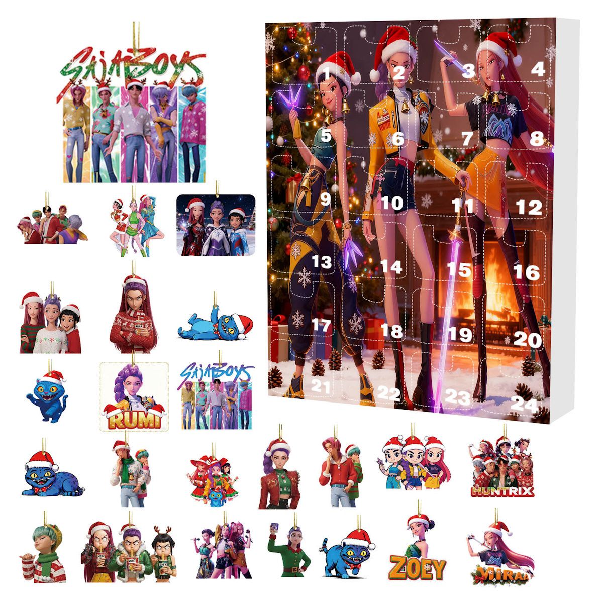 Kpop Demon Hunter Advent Calendar Cartoon Accessories Christmas Ornaments - ChildAngle