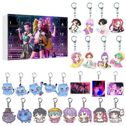 Kpop Demon Hunter Advent Calendar Cartoon Keychain Set - ChildAngle