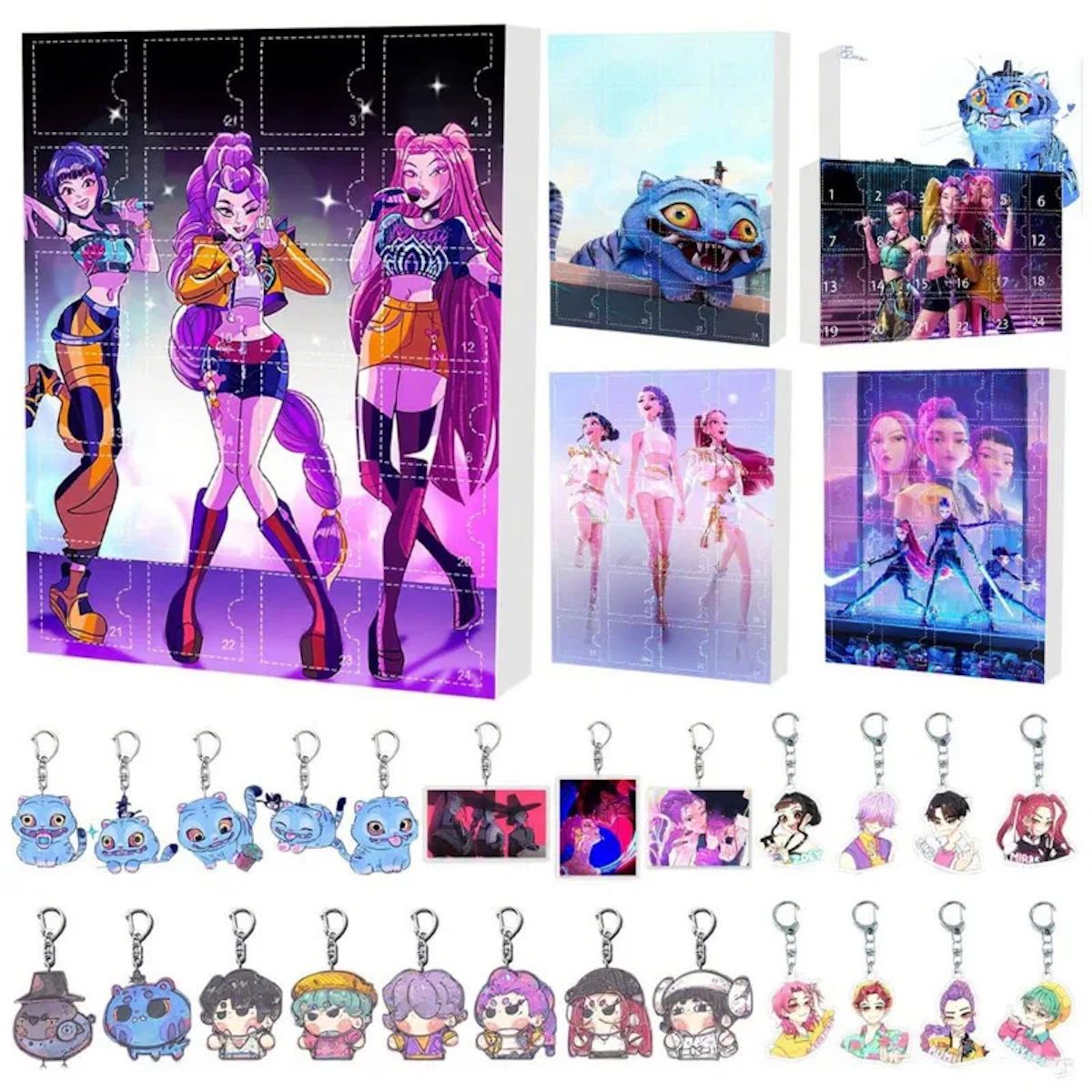 Kpop Demon Hunter Advent Calendar Cartoon Keychain Set - ChildAngle