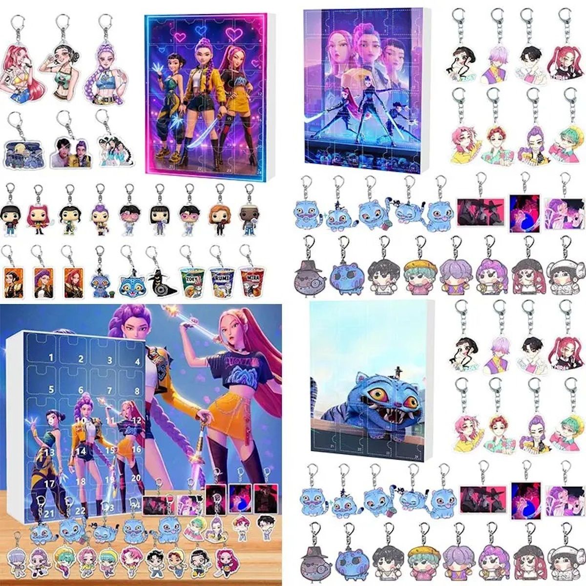 Kpop Demon Hunter Advent Calendar Cartoon Keychain Set - ChildAngle