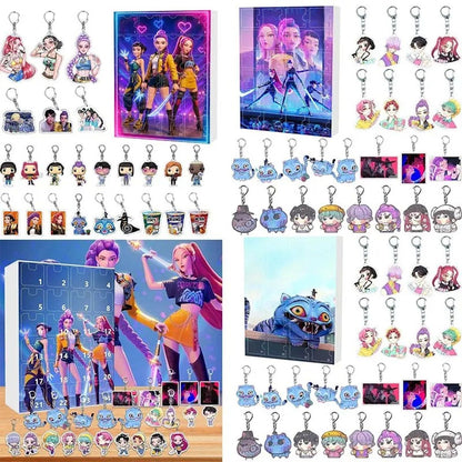 Kpop Demon Hunter Advent Calendar Cartoon Keychain Set - ChildAngle