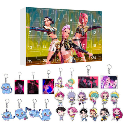 Kpop Demon Hunter Advent Calendar Cartoon Keychain Set for Kids - ChildAngle