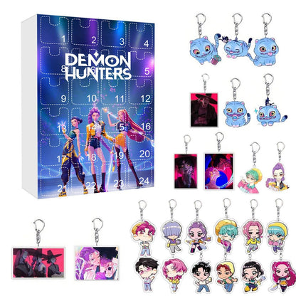 Kpop Demon Hunter Advent Calendar Cartoon Keychain Set for Kids - ChildAngle