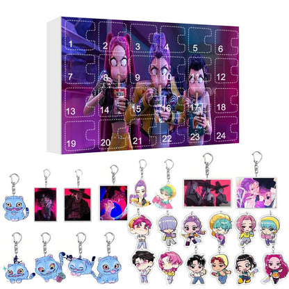 Kpop Demon Hunter Advent Calendar Cartoon Keychain Set for Kids - ChildAngle