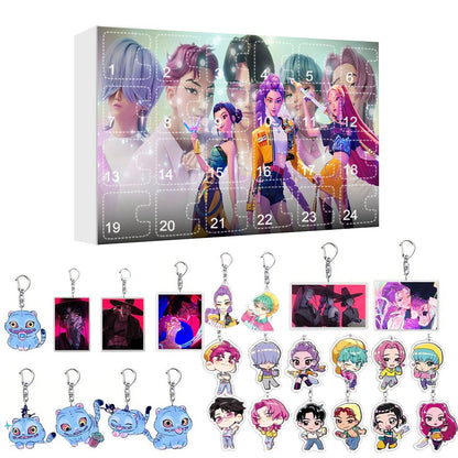 Kpop Demon Hunter Advent Calendar Cartoon Keychain Set for Kids - ChildAngle
