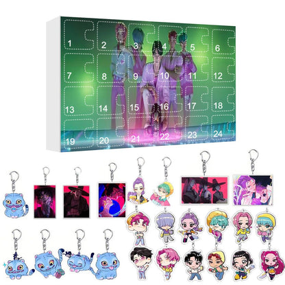 Kpop Demon Hunter Advent Calendar Cartoon Keychain Set for Kids - ChildAngle