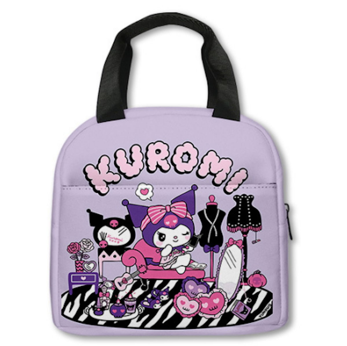 Kuromi Lunch Bag Portable Insulated Tote for Girls - ChildAngle