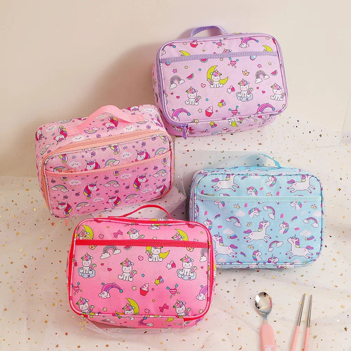 Large Unicorn Lunch Bag Food Storage Tote for School Lunch - ChildAngle