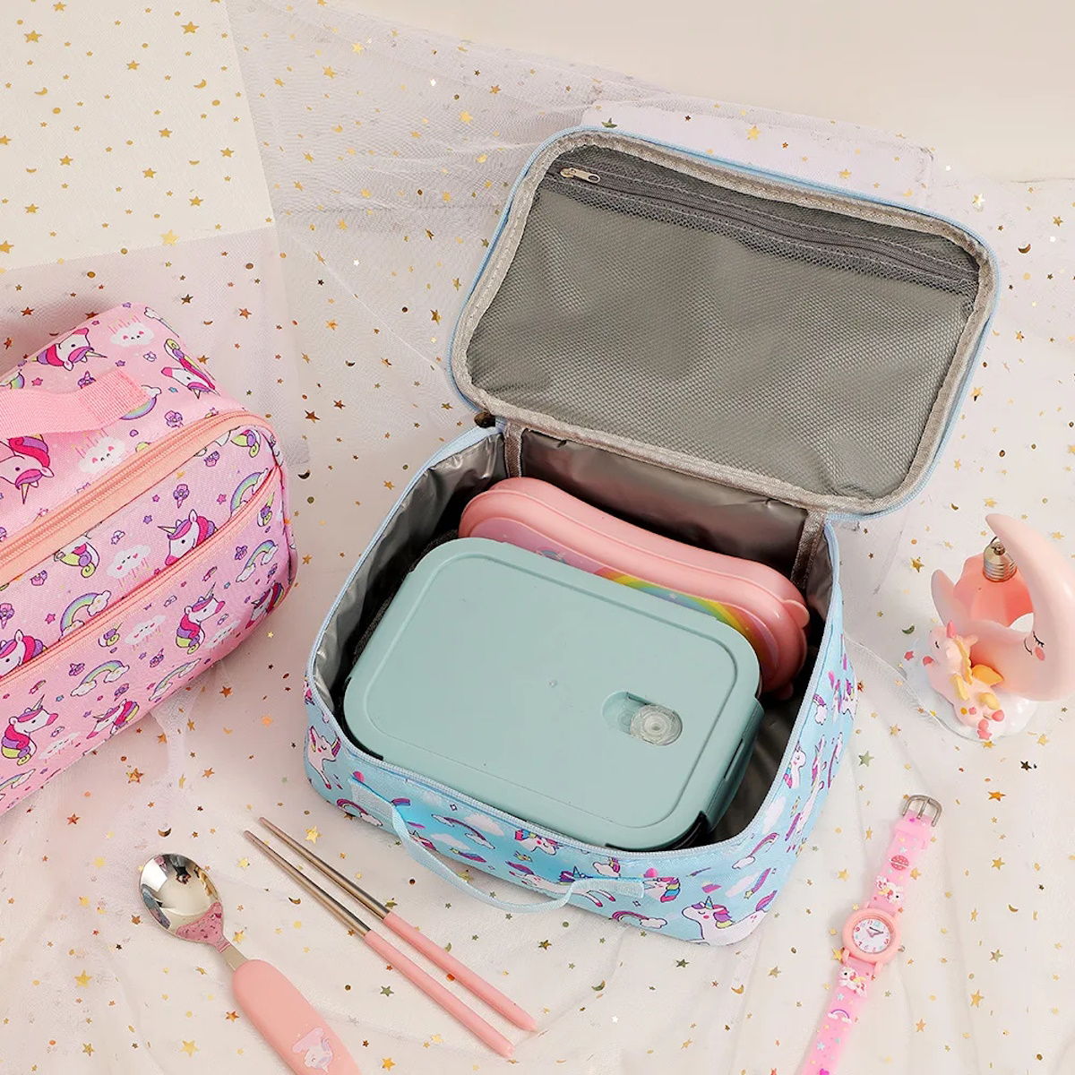 Large Unicorn Lunch Bag Food Storage Tote for School Lunch - ChildAngle