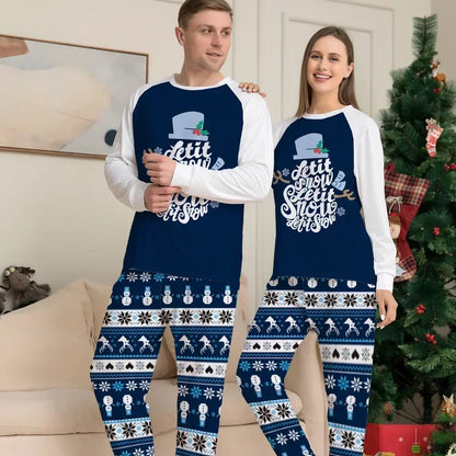 Let it Snow Snowman Christmas Family Matching Christmas PJS Pyjamas Set - ChildAngle