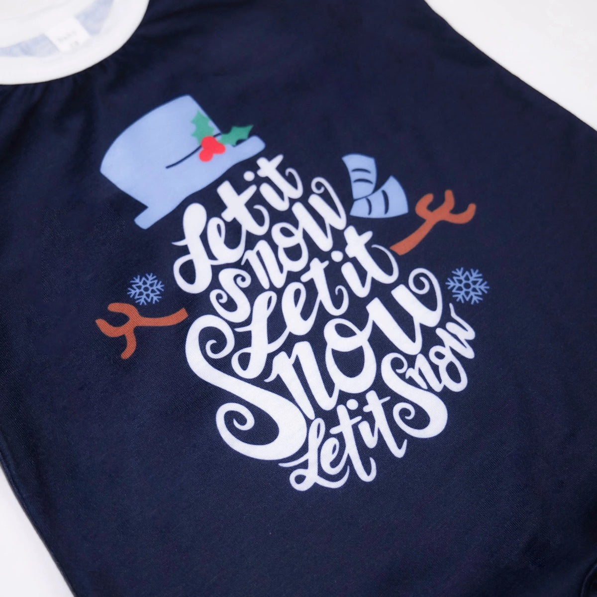 Let it Snow Snowman Christmas Family Matching Christmas PJS Pyjamas Set - ChildAngle