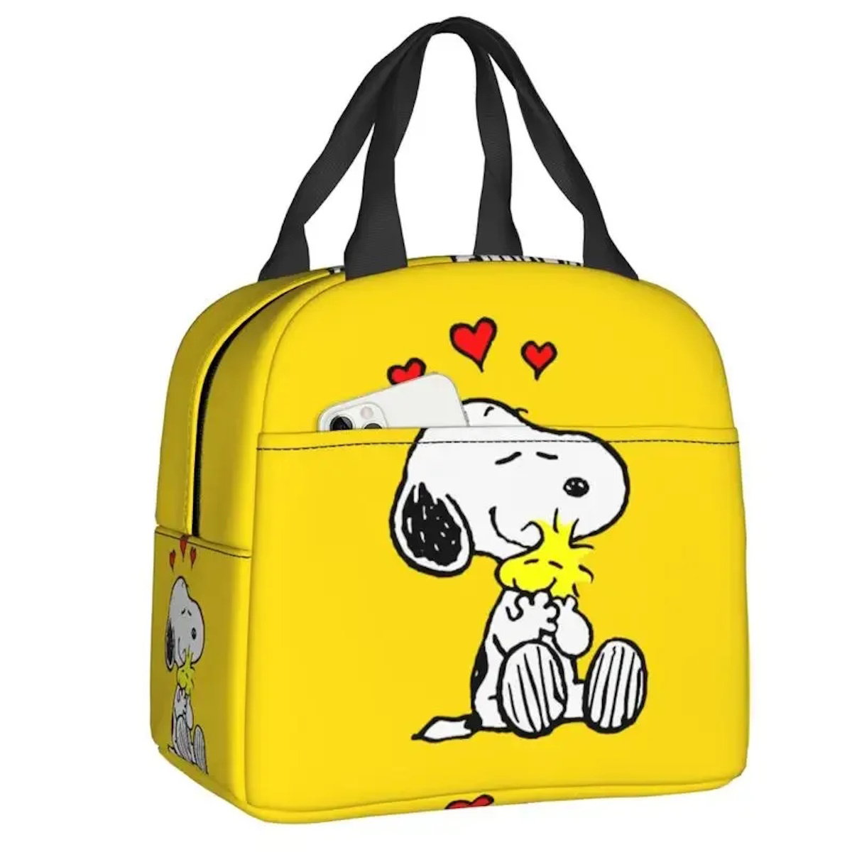 Heart Love Snoopy Lunch Bag Tote Large Capacity Lunch Bag for Valentine's Day - ChildAngle