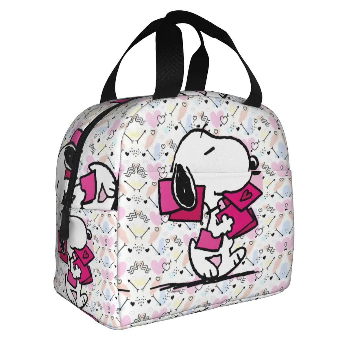 Heart Love Snoopy Lunch Bag Tote Large Capacity Lunch Bag for Valentine's Day - ChildAngle