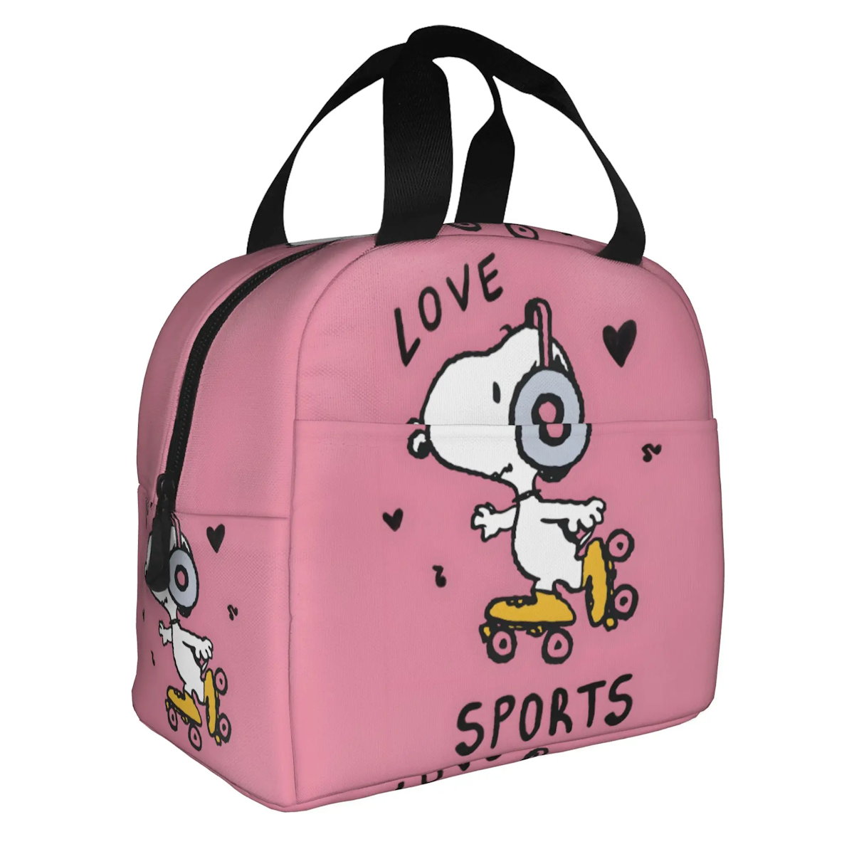 Heart Love Snoopy Lunch Bag Tote Large Capacity Lunch Bag for Valentine's Day - ChildAngle