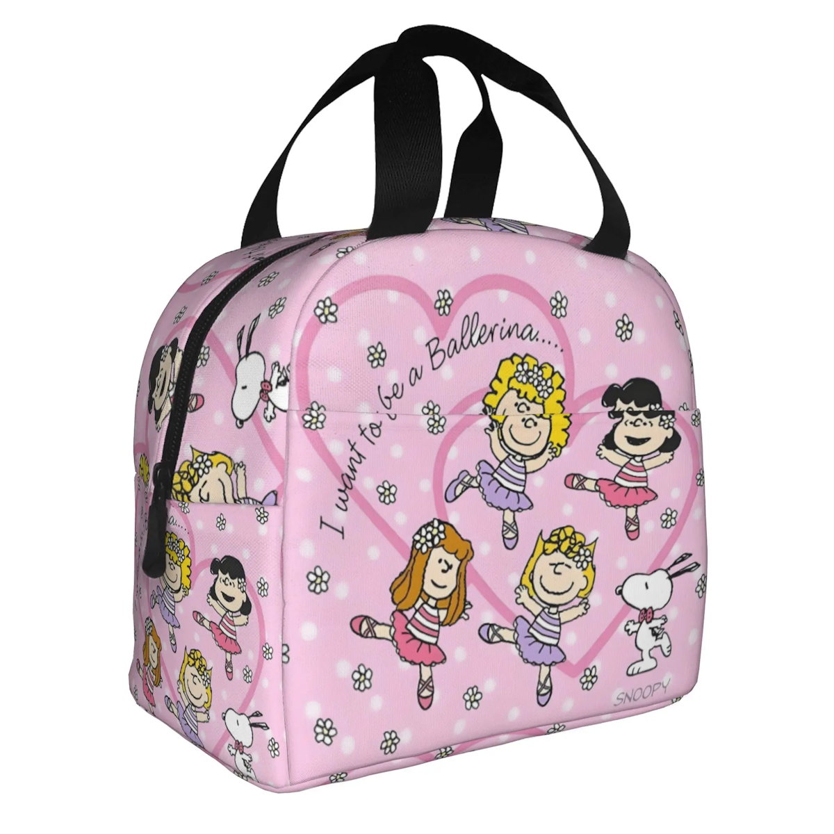 Heart Love Snoopy Lunch Bag Tote Large Capacity Lunch Bag for Valentine's Day - ChildAngle