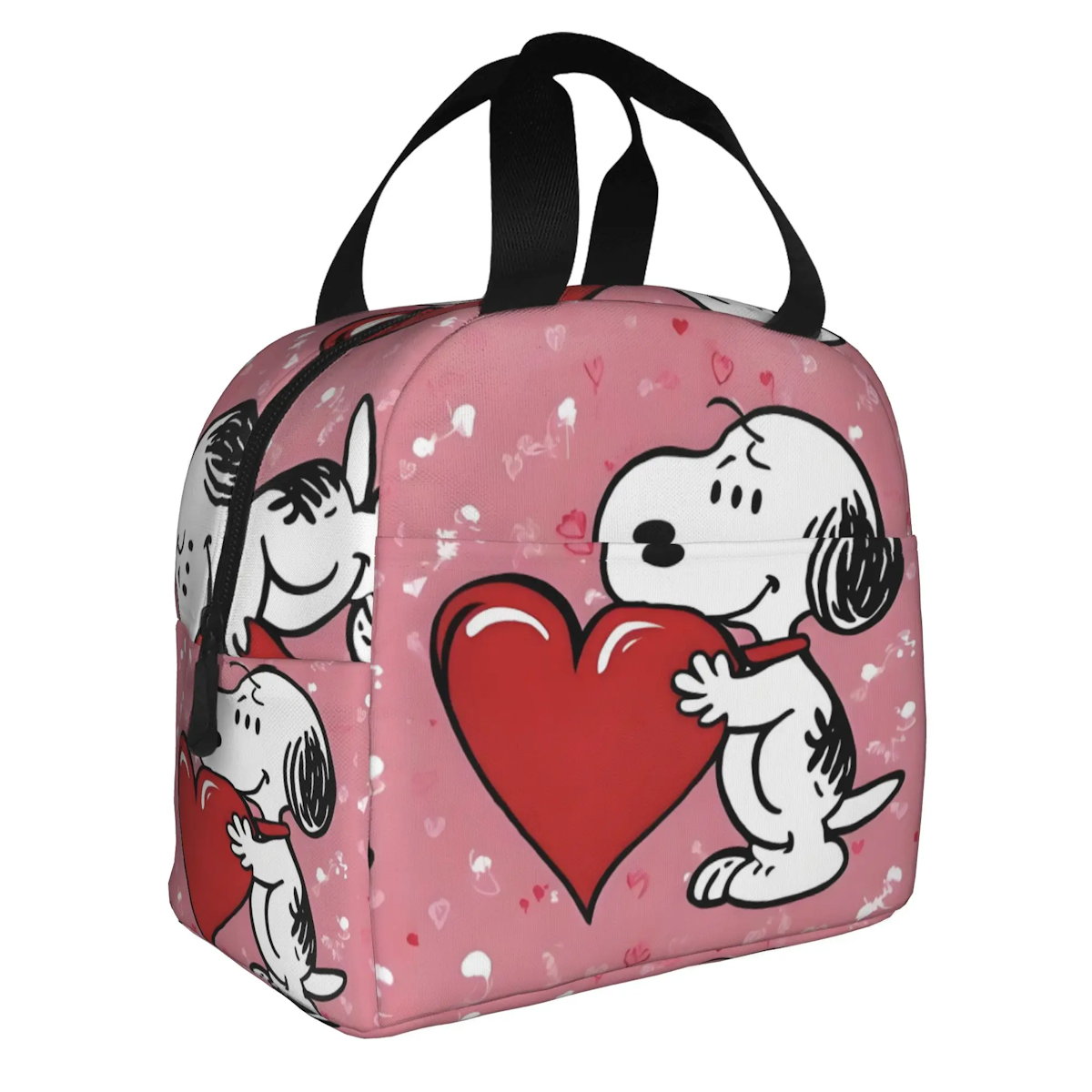 Heart Love Snoopy Lunch Bag Tote Large Capacity Lunch Bag for Valentine's Day - ChildAngle