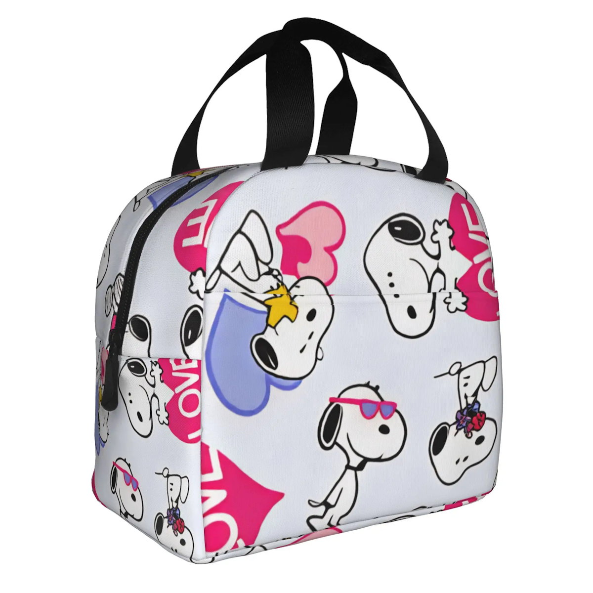 Heart Love Snoopy Lunch Bag Tote Large Capacity Lunch Bag for Valentine's Day - ChildAngle