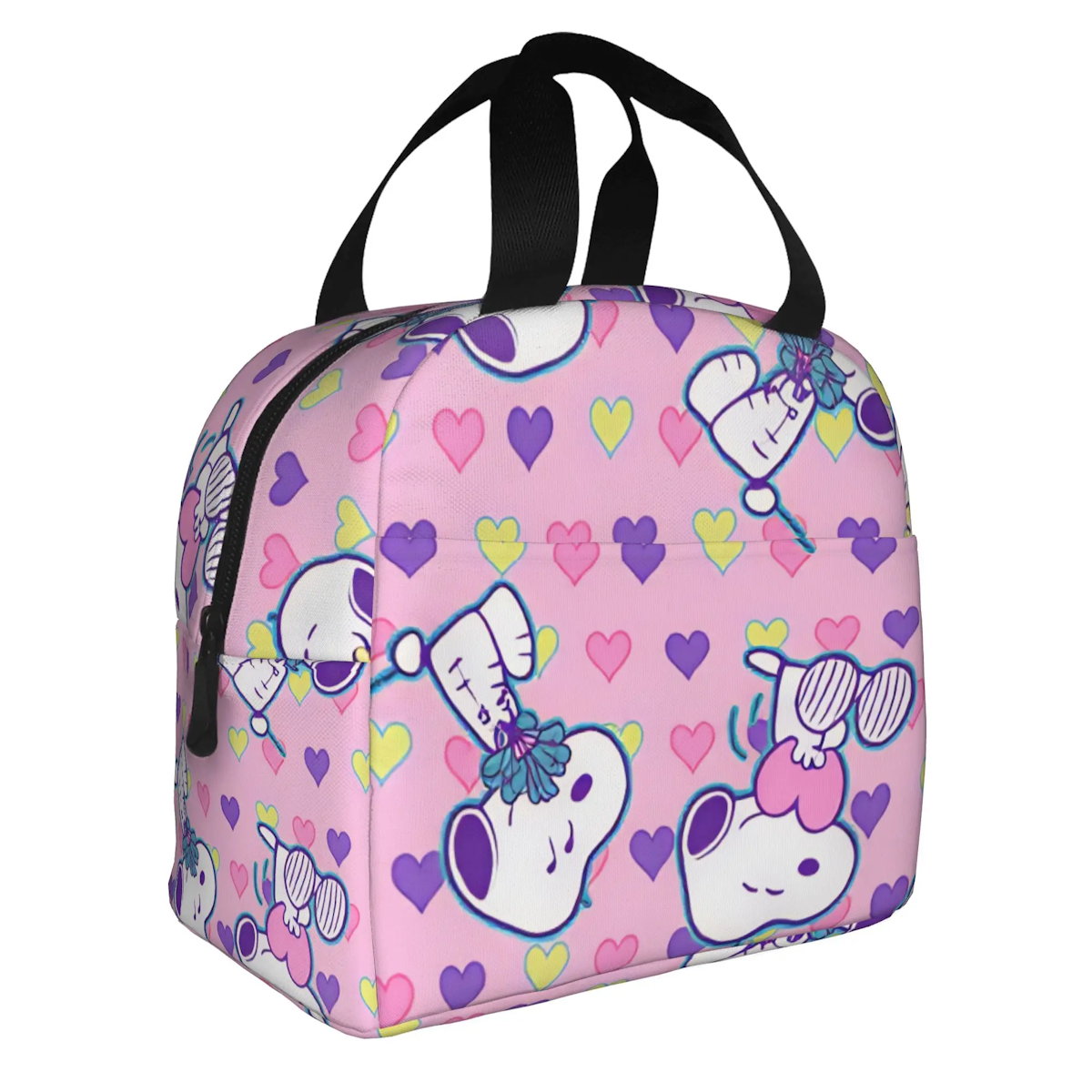 Heart Love Snoopy Lunch Bag Tote Large Capacity Lunch Bag for Valentine's Day - ChildAngle