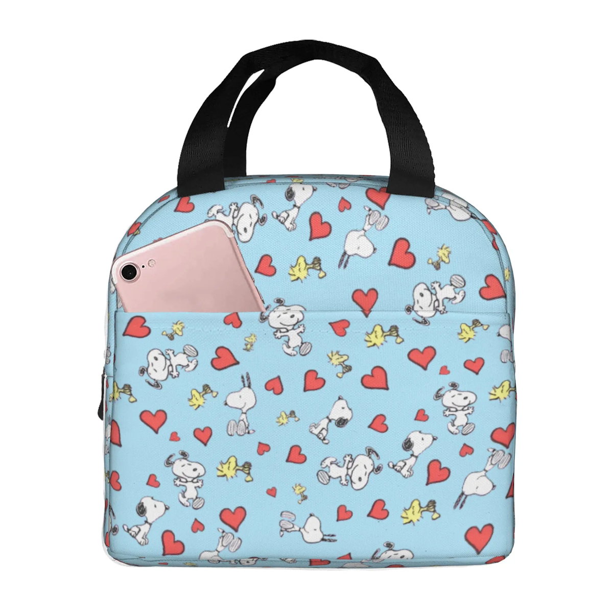 Heart Love Snoopy Lunch Bag Tote Large Capacity Lunch Bag for Valentine's Day - ChildAngle
