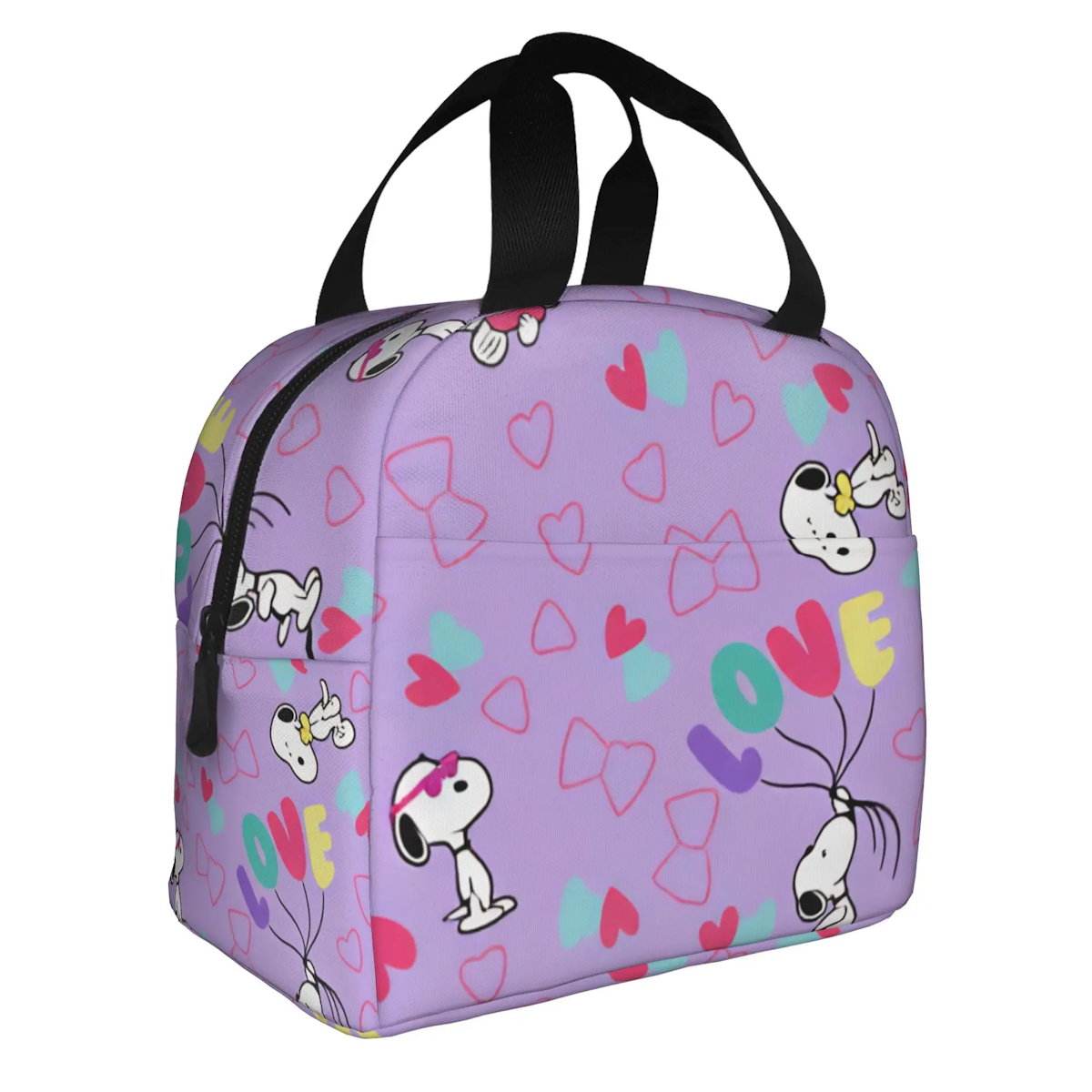 Heart Love Snoopy Lunch Bag Tote Large Capacity Lunch Bag for Valentine's Day - ChildAngle
