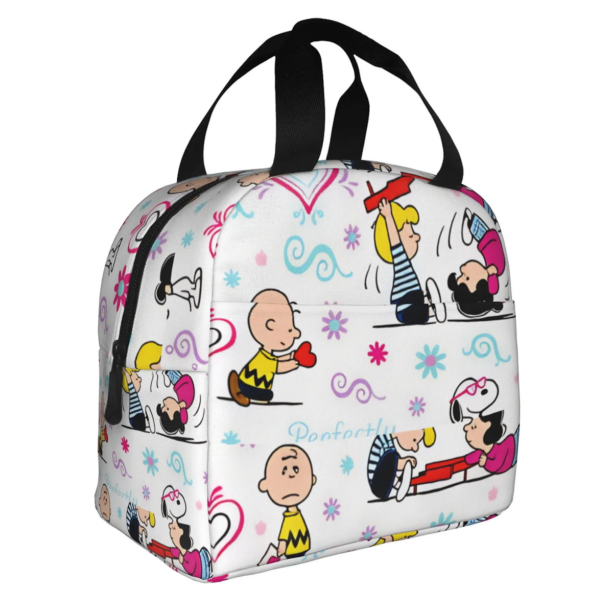 Heart Love Snoopy Lunch Bag Tote Large Capacity Lunch Bag for Valentine's Day - ChildAngle