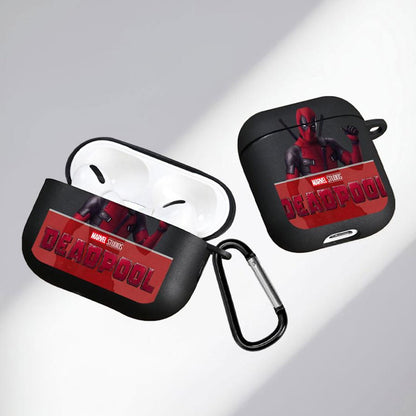 Black AirPods case with Marvel Deadpool design - ChildAngle Deadpool AirPods Case