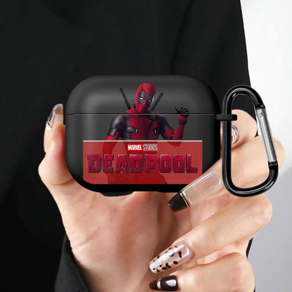 Black AirPods case with Marvel Deadpool design - ChildAngle Deadpool AirPods Case