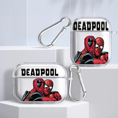 Black AirPods case with Marvel Deadpool design - ChildAngle Deadpool AirPods Case