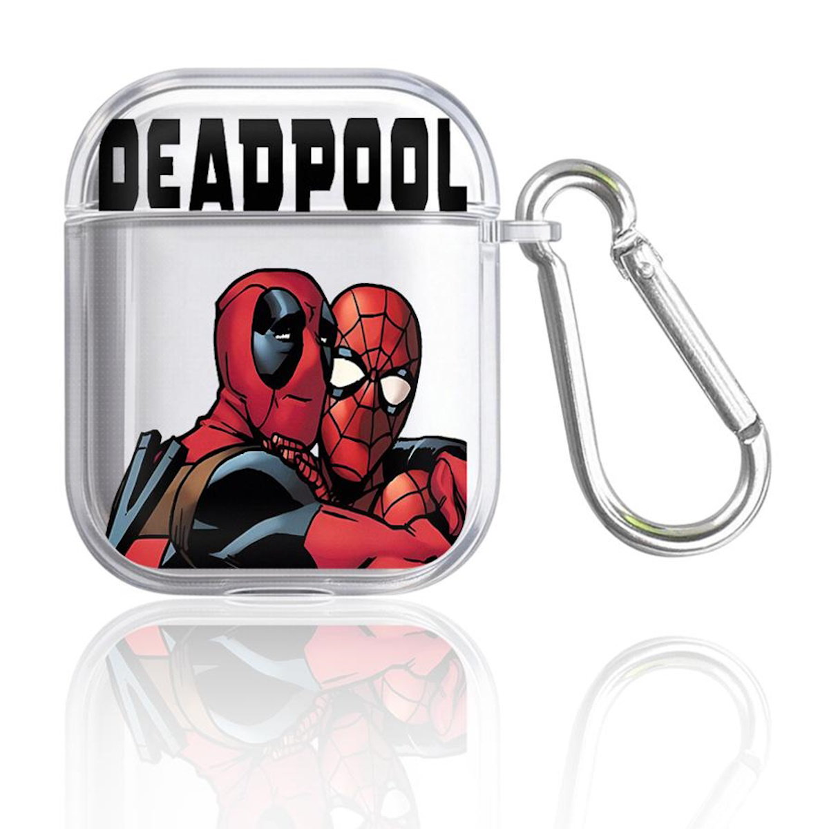 Black AirPods case with Marvel Deadpool design - ChildAngle Deadpool AirPods Case