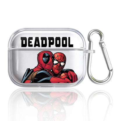 Black AirPods case with Marvel Deadpool design - ChildAngle Deadpool AirPods Case