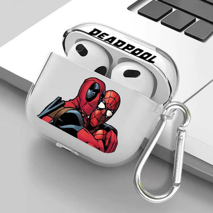Black AirPods case with Marvel Deadpool design - ChildAngle Deadpool AirPods Case