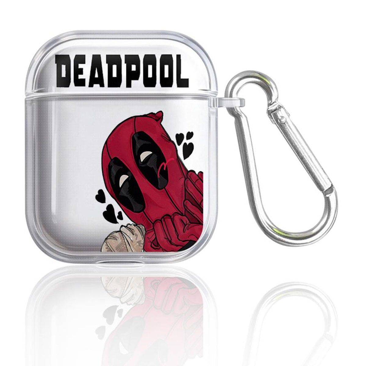 Black AirPods case with Marvel Deadpool design - ChildAngle Deadpool AirPods Case