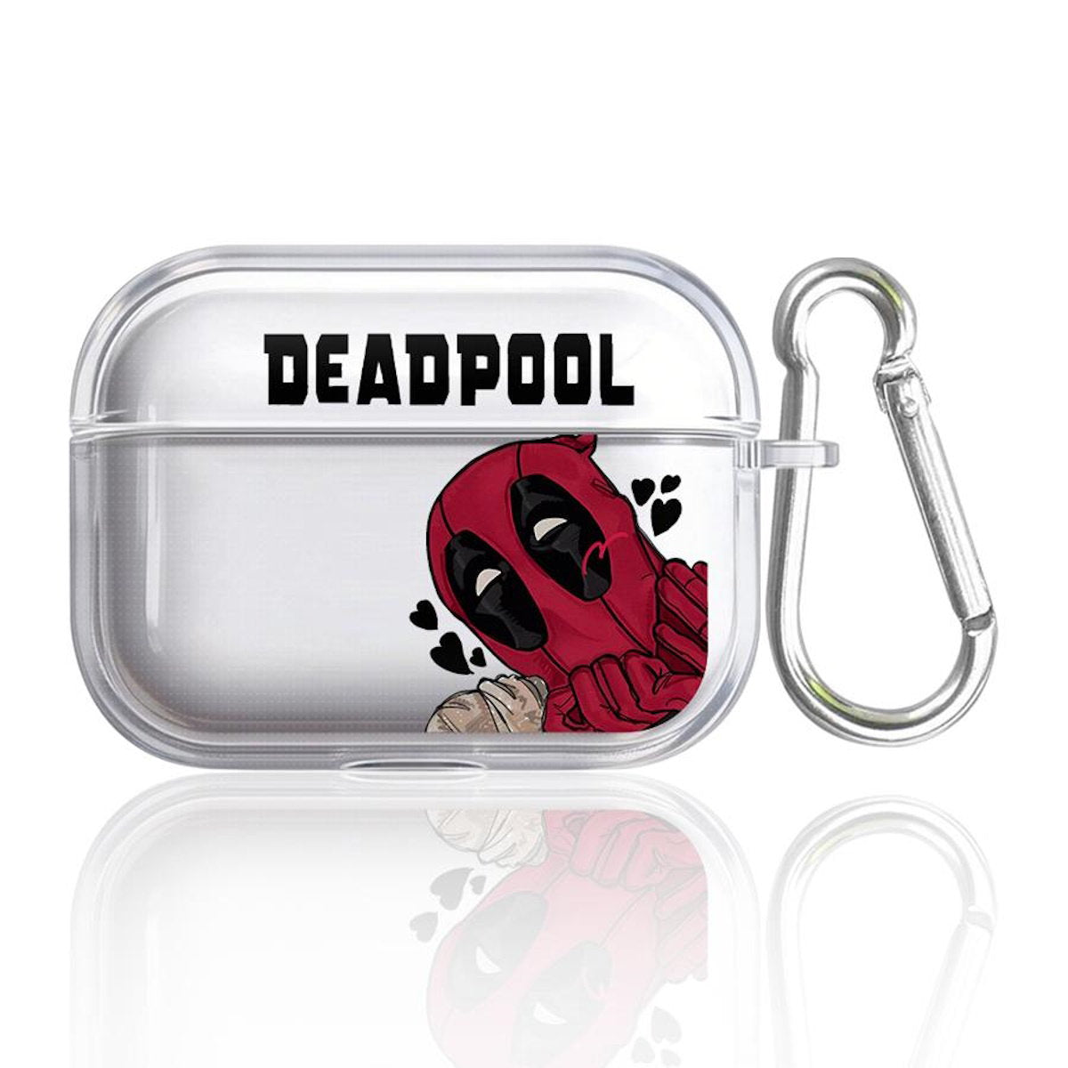 Black AirPods case with Marvel Deadpool design - ChildAngle Deadpool AirPods Case