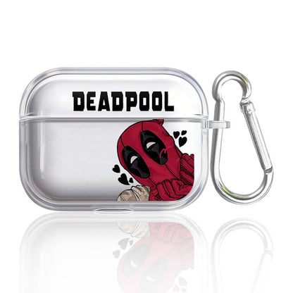 Black AirPods case with Marvel Deadpool design - ChildAngle Deadpool AirPods Case