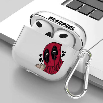 Black AirPods case with Marvel Deadpool design - ChildAngle Deadpool AirPods Case