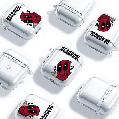 Black AirPods case with Marvel Deadpool design - ChildAngle Deadpool AirPods Case