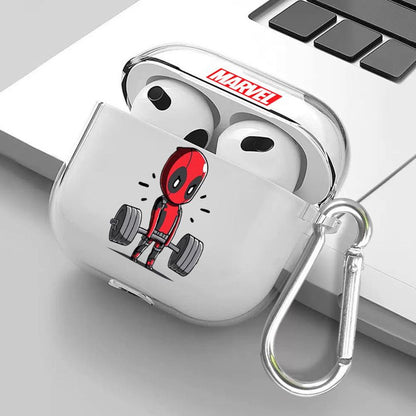 Black AirPods case with Marvel Deadpool design - ChildAngle Deadpool AirPods Case