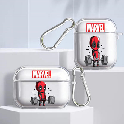 Black AirPods case with Marvel Deadpool design - ChildAngle Deadpool AirPods Case