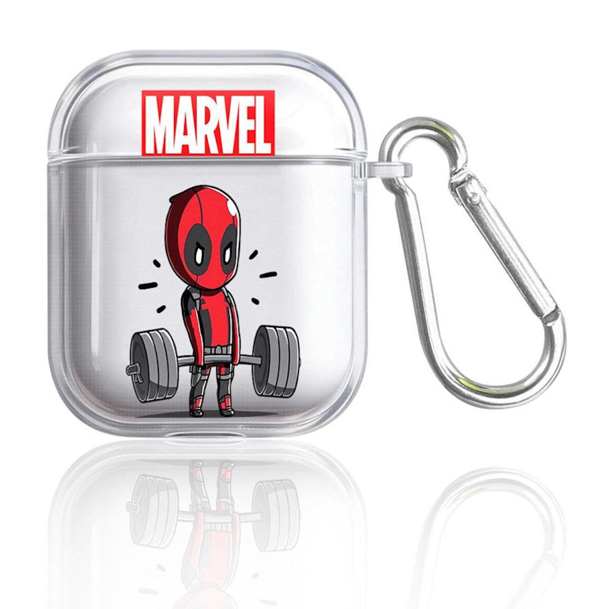Black AirPods case with Marvel Deadpool design - ChildAngle Deadpool AirPods Case