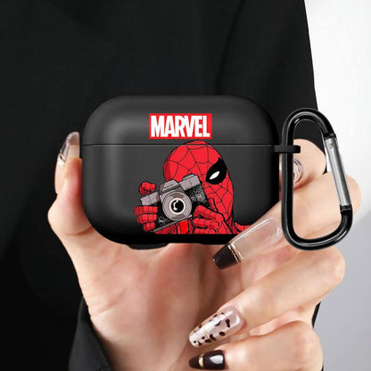 Black AirPods case with Marvel Deadpool design - ChildAngle Deadpool AirPods Case