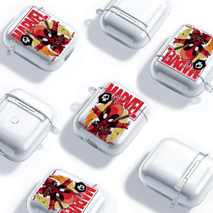 Black AirPods case with Marvel Deadpool design - ChildAngle Deadpool AirPods Case