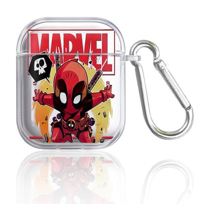 Black AirPods case with Marvel Deadpool design - ChildAngle Deadpool AirPods Case