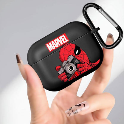 Black AirPods case with Marvel Deadpool design - ChildAngle Deadpool AirPods Case