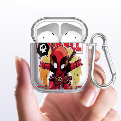 Black AirPods case with Marvel Deadpool design - ChildAngle Deadpool AirPods Case