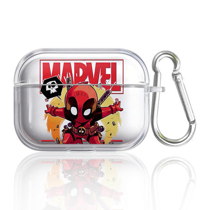 Black AirPods case with Marvel Deadpool design - ChildAngle Deadpool AirPods Case