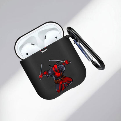 Black AirPods case with Marvel Deadpool design - ChildAngle Deadpool AirPods Case